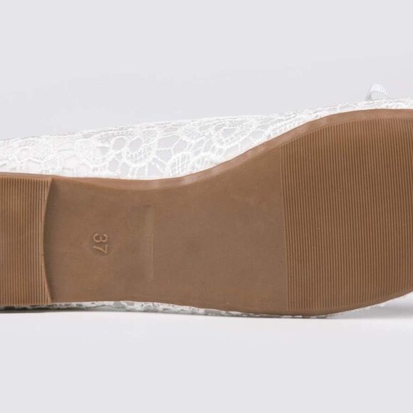 Women's Crochet Flat Shoes Breathable Lace Ballet Slip-On Comfort - Picture 5 of 7